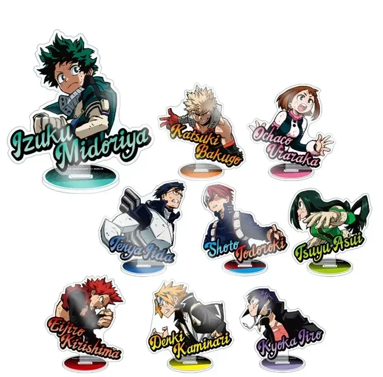 Anime Midoriya Izuku Bakugou Katsuki Todoroki Shoto Figure Doll Acrylic Stand Model Cosplay Toy for Gift