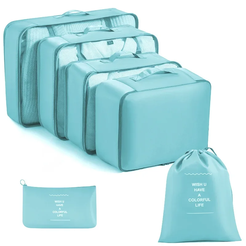 6 Pcs Set Travel Organizer Storage Bags Suitcase Packing Cubes Set Cases Portable Luggage Clothes Shoe Tidy Pouch Folding