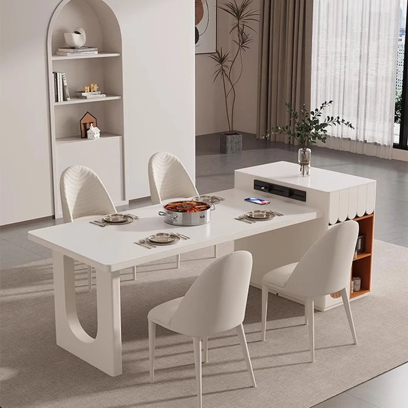 

Italian Adjustable Dining Table Living Room Mobile Coffee Design Rectangle Simplicity Modern Tavoli Da Pranzo Luxury Furniture