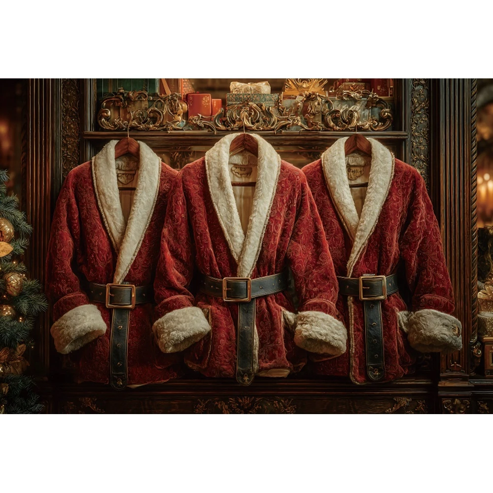 Vintage Closet Christmas Photo Photography Background Red Dress Ladies Family Xmas Banquet Party Decor Backdrop Photocall Props