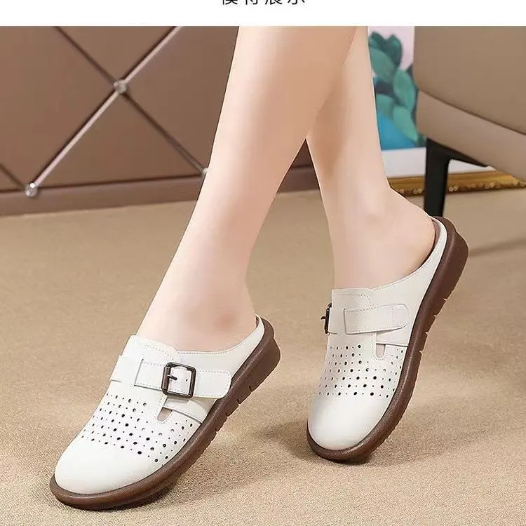 Cloud Hollow Clogs for Women Woven Platform Slippers Breathable Crochet Memory Foam Insole Non Slip Summer Footwear