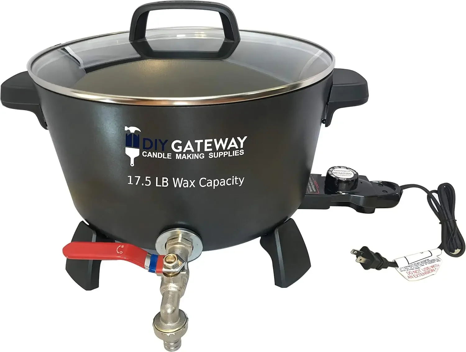 Melter for Candle Making: Extra Large 17.5 LB Wax Capacity Electric Wax Melting Pot Machine with Quick-Pour Spout & Free Ebook