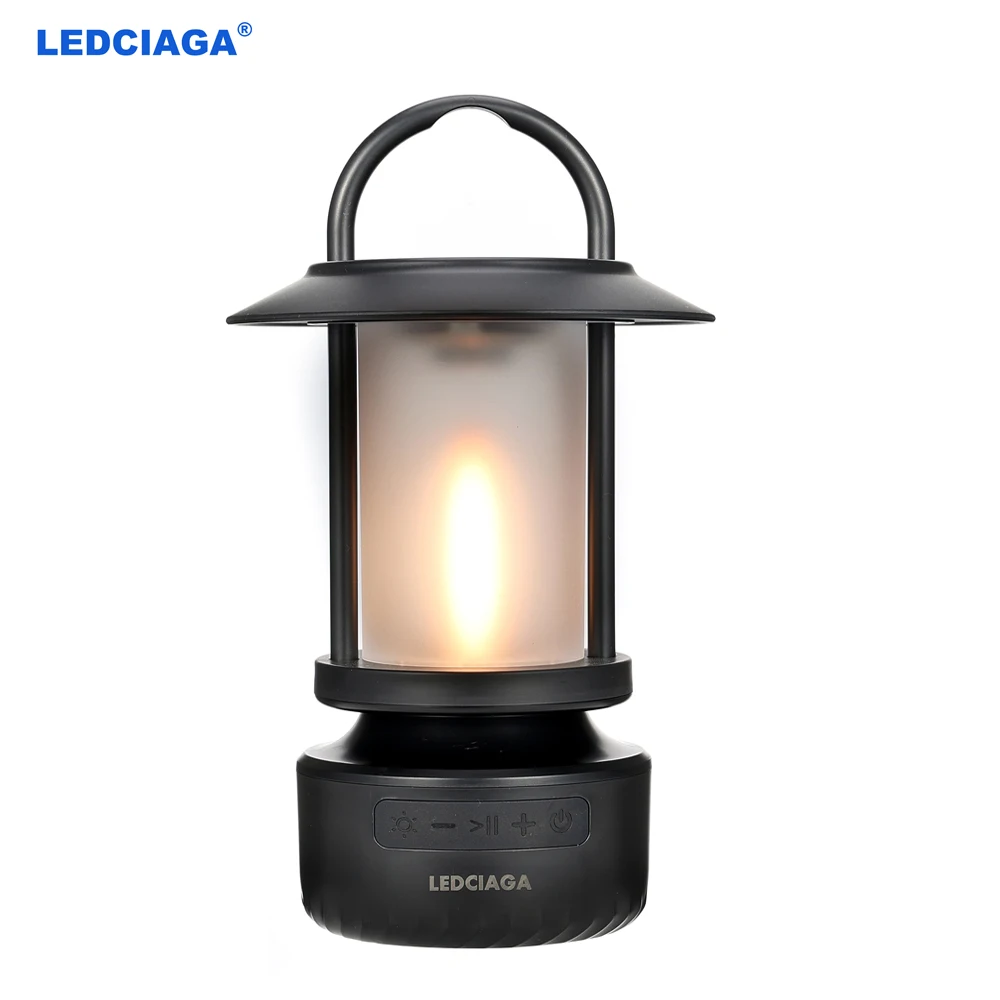 LEDCIAGA  Realistic LED Flame Lamp with 13 Color Wireless Outdoor Bluetooth Speakers with Deep Bass for Parties, Camping