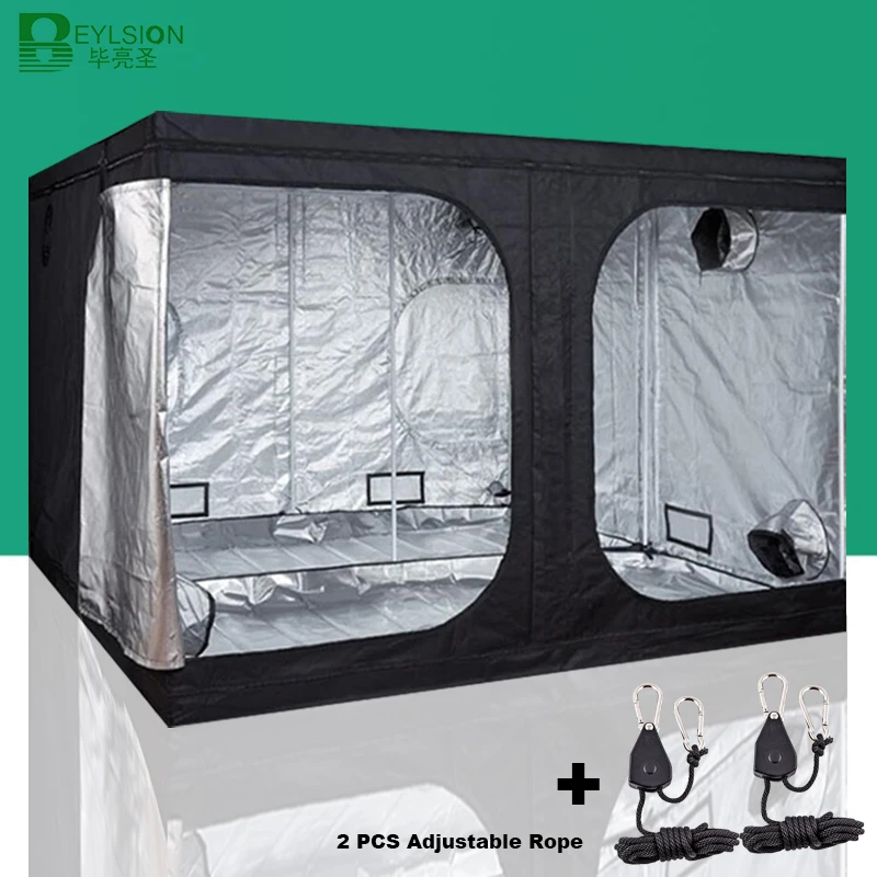 Beylsion 600d crescer tenda crescer caixa crescer indoor tenda hidroponia sala escura crescer plantas para a luz crescente planta estufa + kit corda