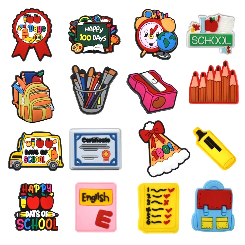 32Pcs Cute School Shoe Charms 2026 Soccer Shoe Decorations for Crocs Wristband Bracelets, Shoe Accessories for Favors Gifts