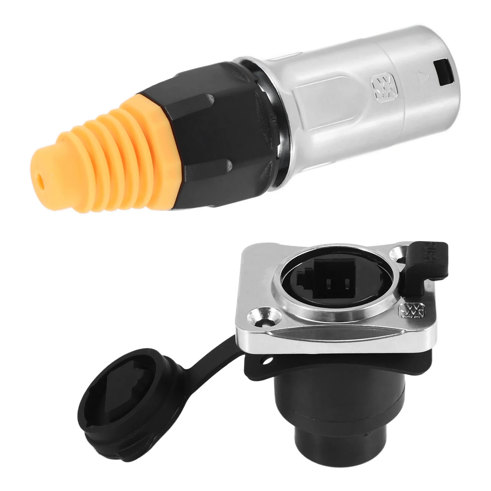 N96R IP67 Network RJ45 Waterproof Connectors / Ethernet RJ45 Waterproof Plug + Waterproof Socket for Outdoor Ethernet