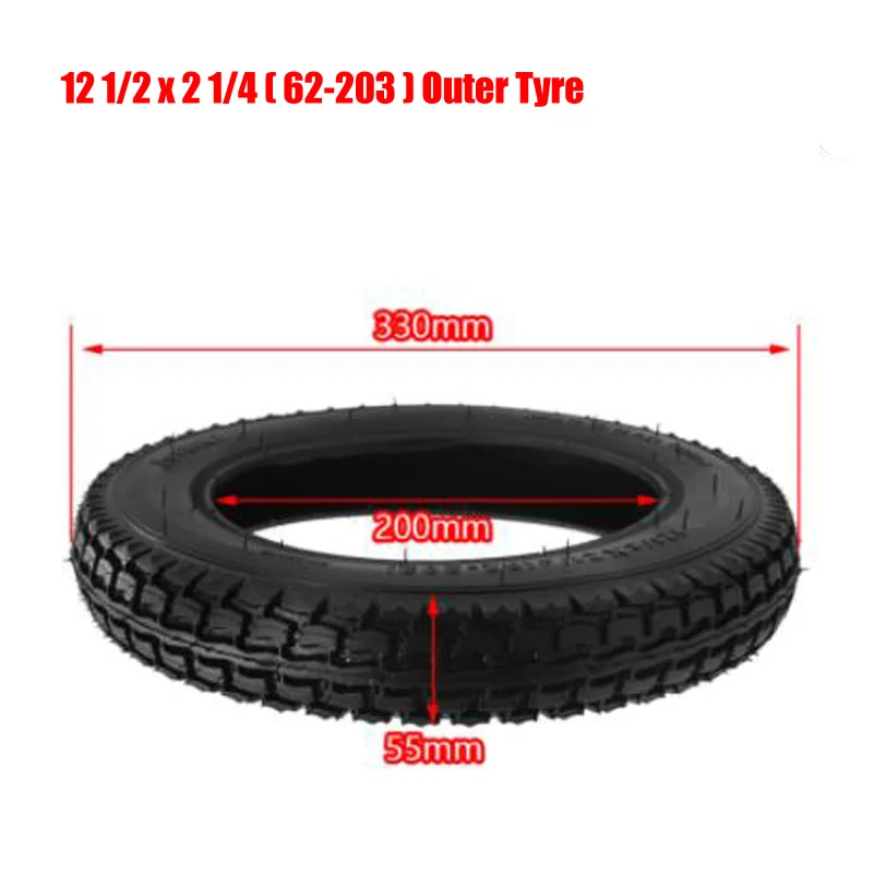 2PC 12 Inch Tire 12 1/2 x 2 1/4 ( 62-203 ) Fits Many Gas Electric Scooters and E-Bike 12 1/2X2 1/4 Wheel Tyre  Inner Tube