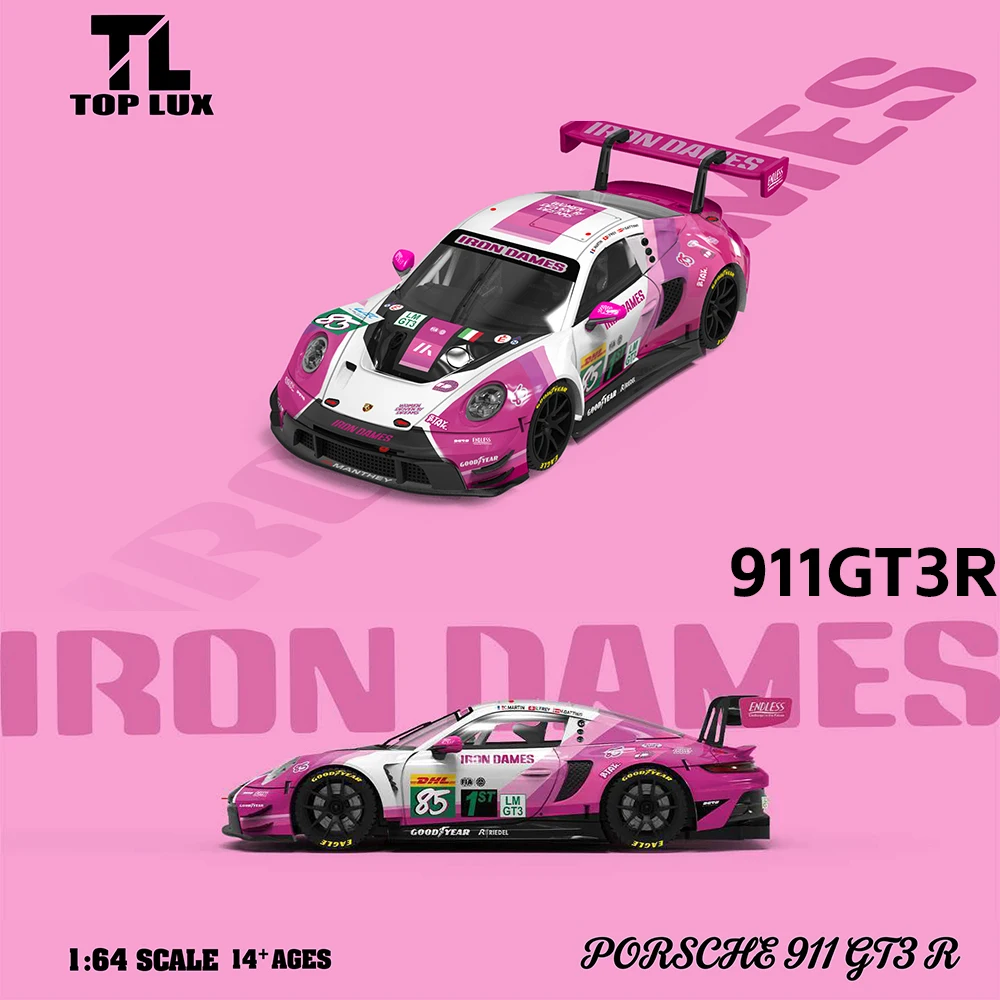 Vorverkauf TOP LUX 1/64 911 GT3 R Iron Dames (Pink/Weiß) – Hochwertiges, limitiertes Diecast-Modell