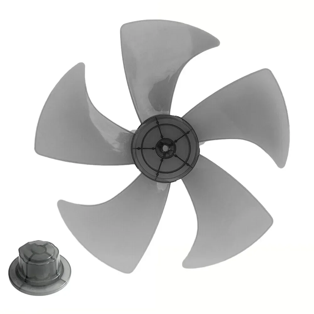 Ventilador de plástico con cubierta de tuerca, Pedestal de pie de 5 hojas, 35,5 cm, accesorios eléctricos