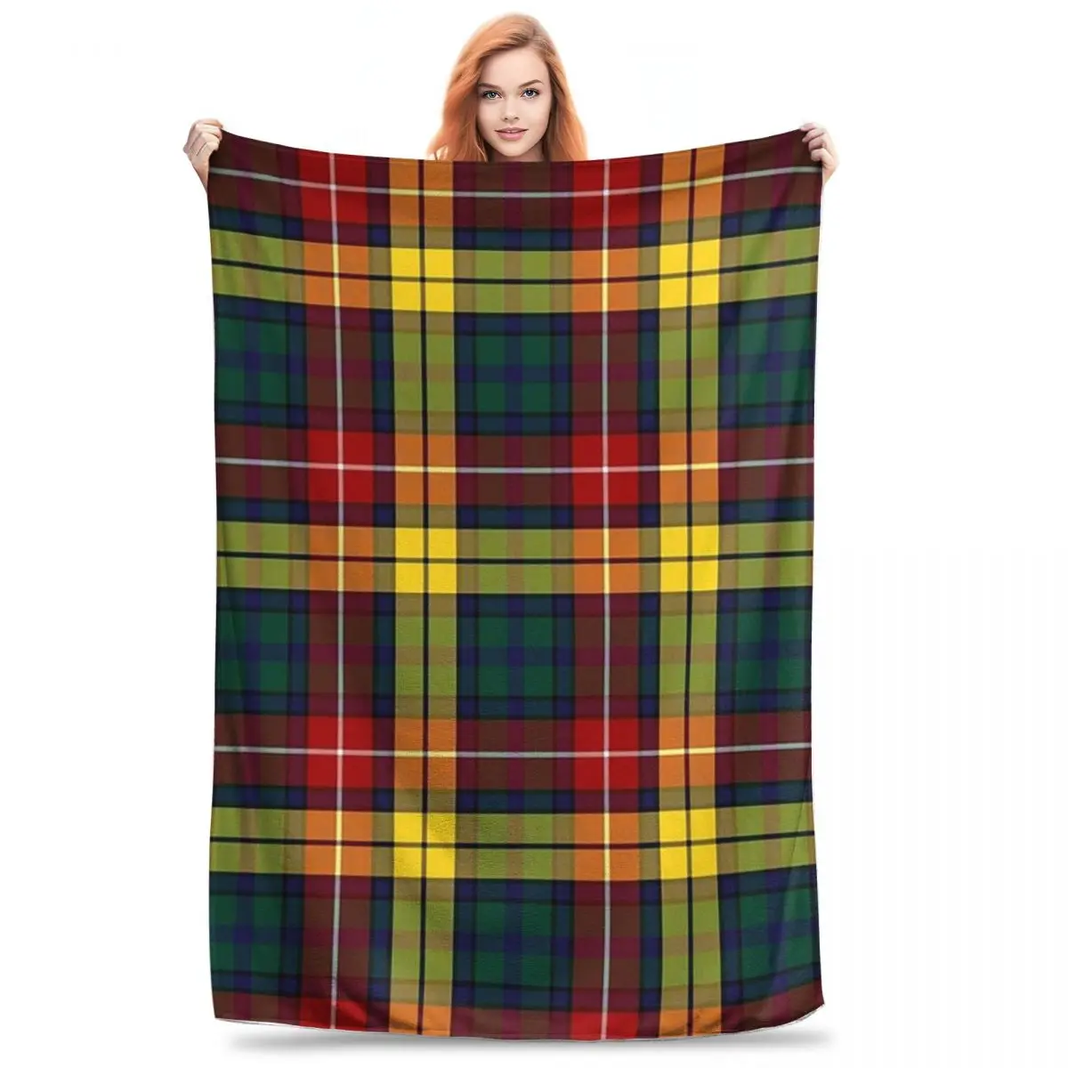 Buchanan Modern Hunting Tartan Clan Buchanan Cute Tartan Blankets Fleece Warm Throw Blankets Sofa For Couch Throws Bedspread