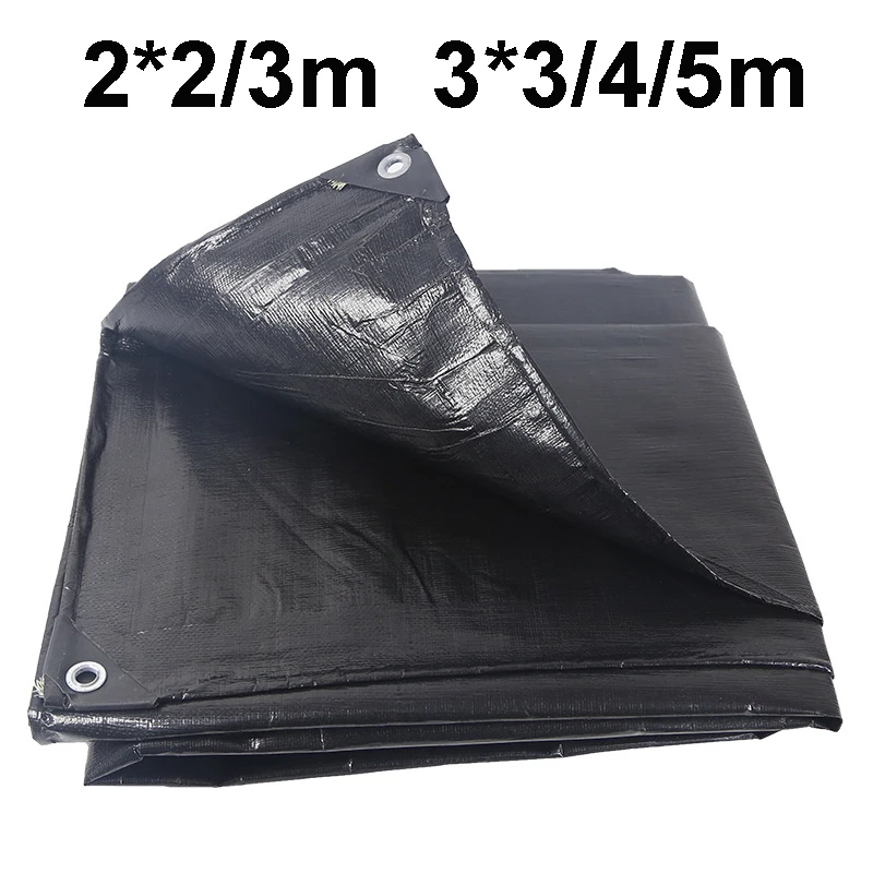 Heavy-Duty Waterproof Tarp Black Tarpaulin uv-proof Multipurpose Outdoor Protection Cover Camping Farming Patio garden Boat RV