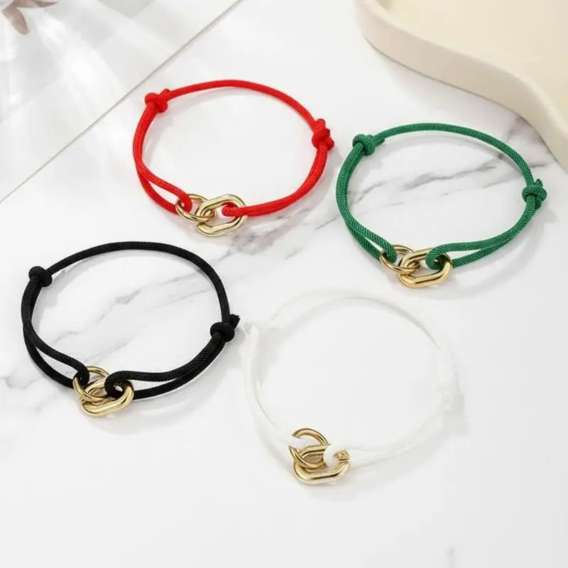 Bohemian Lightweight Braided Rope Bracelet Retro Simple CCB Clasp Comfortable Jewelry for Men Daily Party Occasions