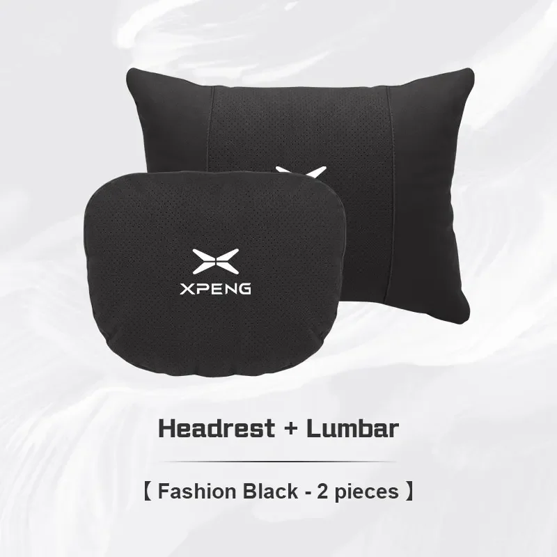 

For Xpeng G6 P7 G3 G3i G9 P5 X9 X2 N5 F30 H93 2020-2025 Suede Car Neck Pillow Headrest Lumbar Support Pillow Spine Protect