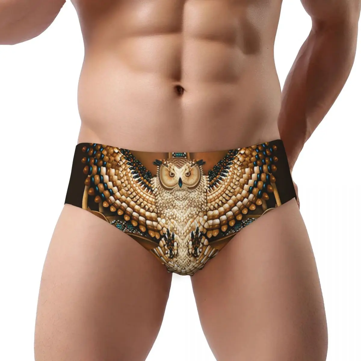 

Men's Triangle Briefs Native Mandala Owl American Panties Waist Breathable Shorts Mens Underwear