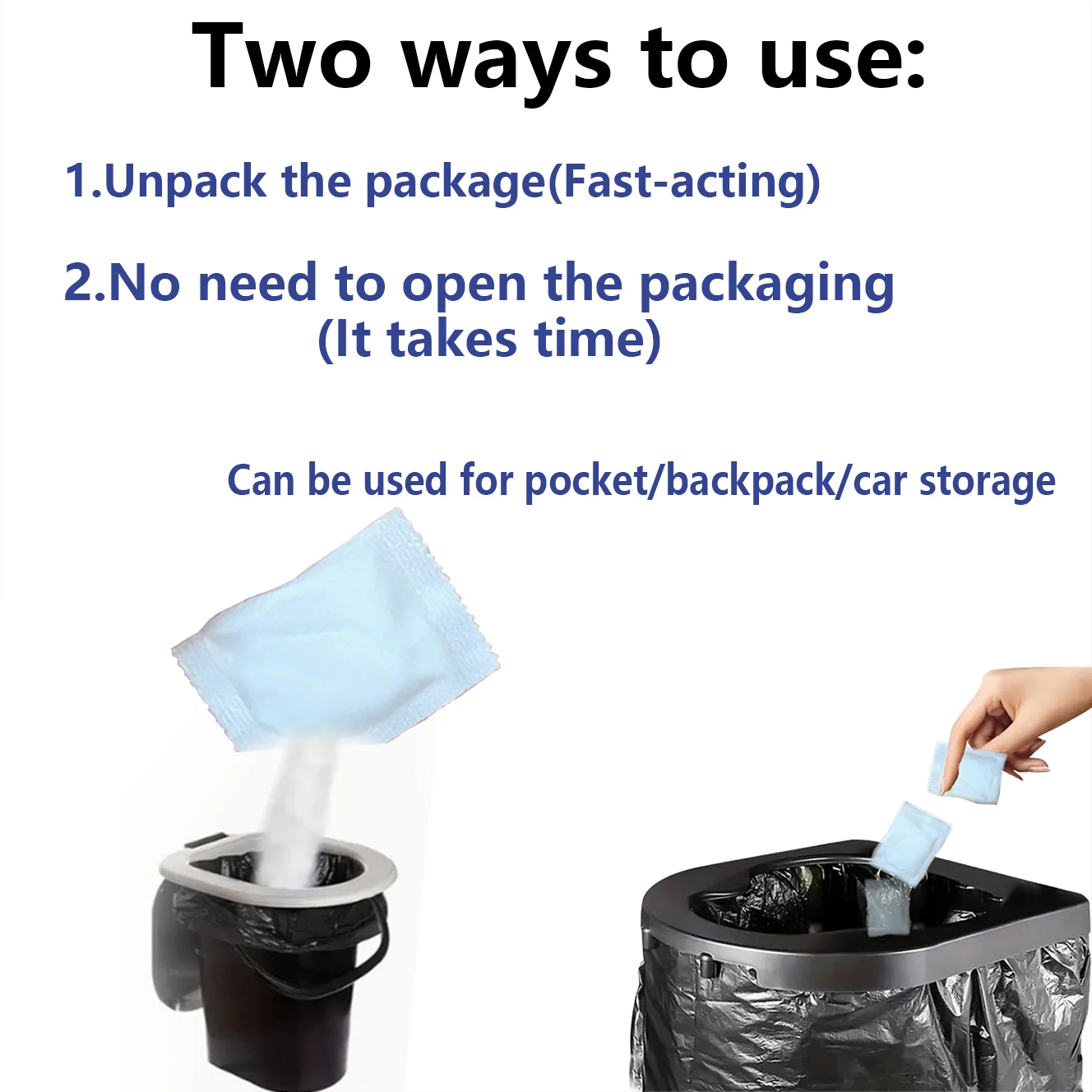 لا حاجة لفتح العبوة - مرحاض محمول (محمول) لعلاج البول في الهواء الطلق، ونظافة التخييم، والمرحاض الخارجي، والراحة