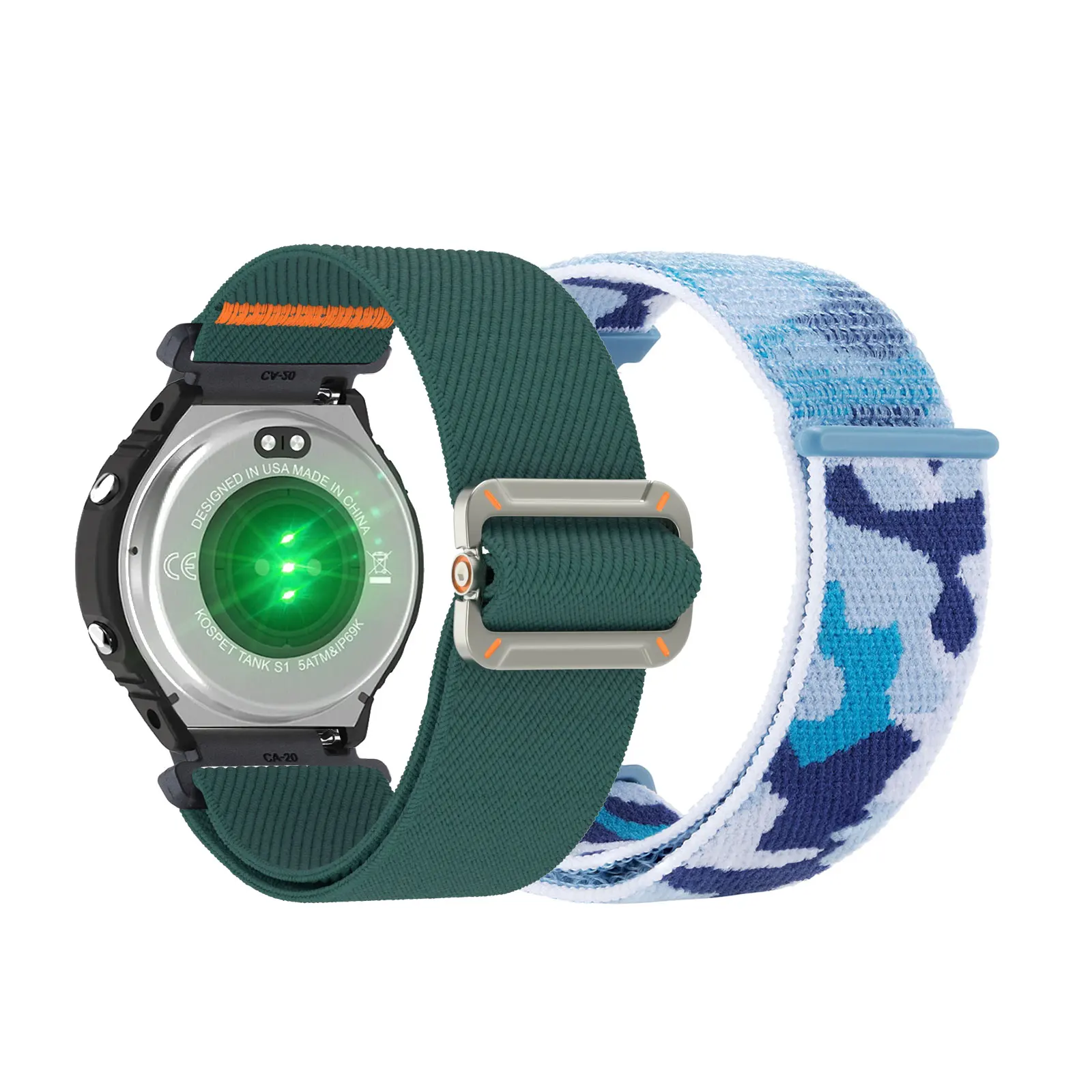 

2pcs Nylon Bands for Kospet Tank S1/S2/M1/M1 Pro Band, Elastic Nylon Sports Strap