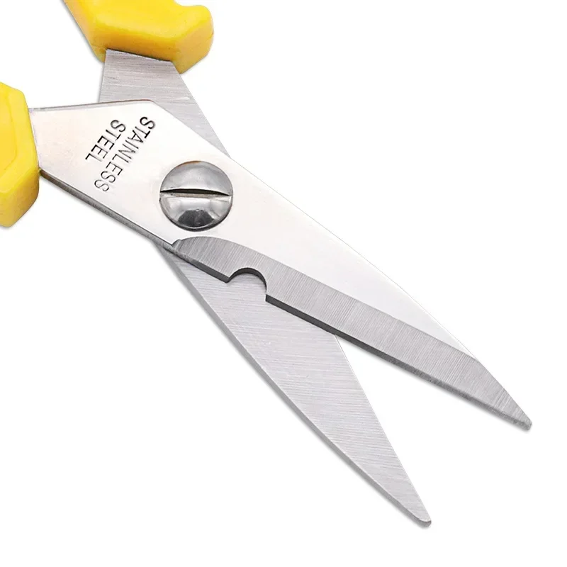 Stainless Steel Wire Cable Scissors Yellow ABS Handle Iron Shears Electrician Scissors Portable Hand Tools Household Gadgets