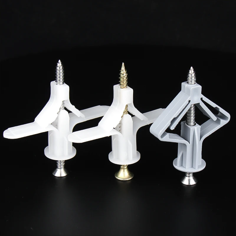 

20Pcs Plastic Expansion Drywall Anchor Pipe Tube Kit Screw Self Drilling Wall Pierced Gypsum Board Hollow Brick Fiberboard Nail