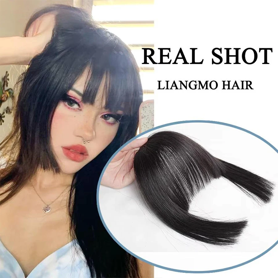 Synthetic Wig Princess Bangs Hime Cut Bangs Hairstyles Clip In Bangs for Women Clip On Bangs