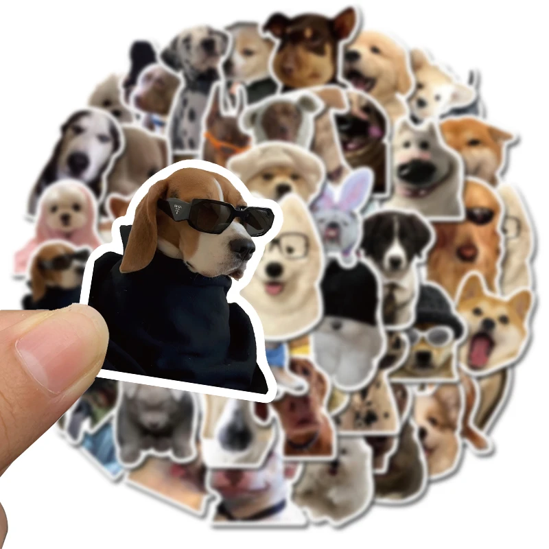 50PCS MEME Dog Puppy Funny Cute Stickers Vintage For DIY Kids Notebook Luggage Motorcycle Laptop Refrigerator Decal Toy Decor