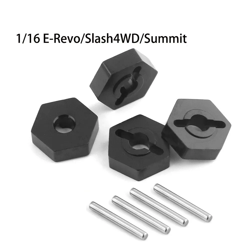 4Pcs 12mm Wheel Hex Hubs Extenders With Axle Pins Adapter 4mm Thickness For Traxxas 1/16 E-Revo Slash 4WD Summit VXL