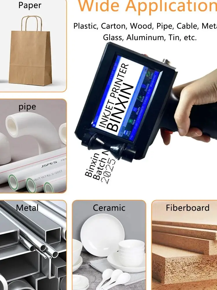 Imprimante à Jet d'encre Portable, Date, numéro de lot, Logo, image, mot, Barocde, Code QR, Machine de codage à jet d'encre