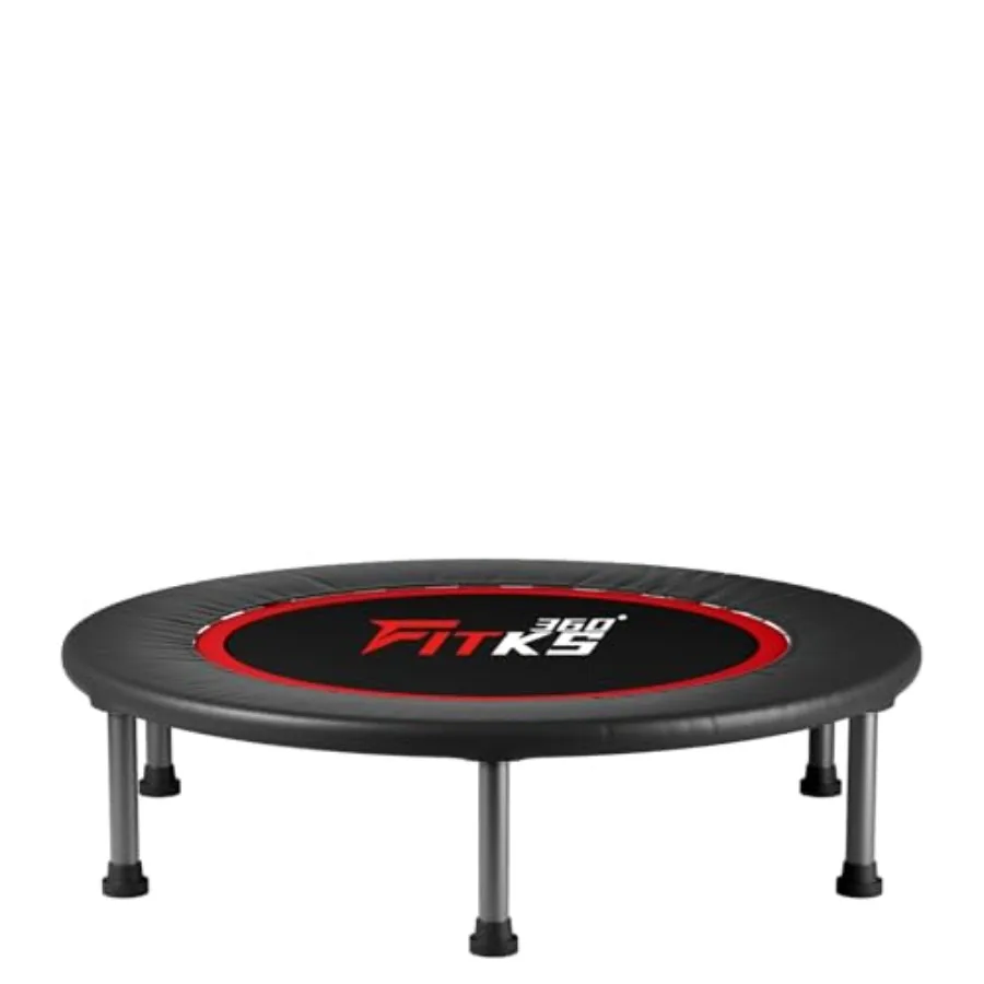 

Indoor Outdoor 40'' Foldable Fitness Trampoline Steel Frame Black Safety Pad High-Bounce Rebounder with Interactive Game 400lb