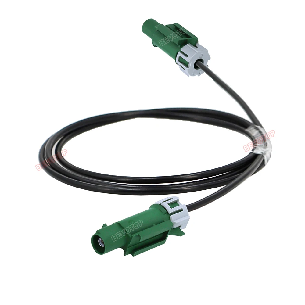 1PCS New Waterproof Jumper Green Fakra E Male to E Male Plug WP Fakra RG174 Pigtail Car Camera Video Line BEVOTOP Auto Cable