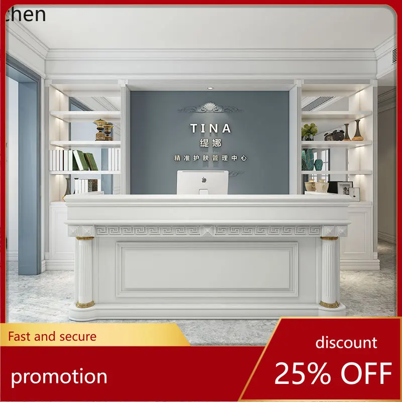 

YFY European Style Modern Beauty Salon Front High-End Bar Counter Club Hotel Reception Desk Clothing Store Cashier Counter