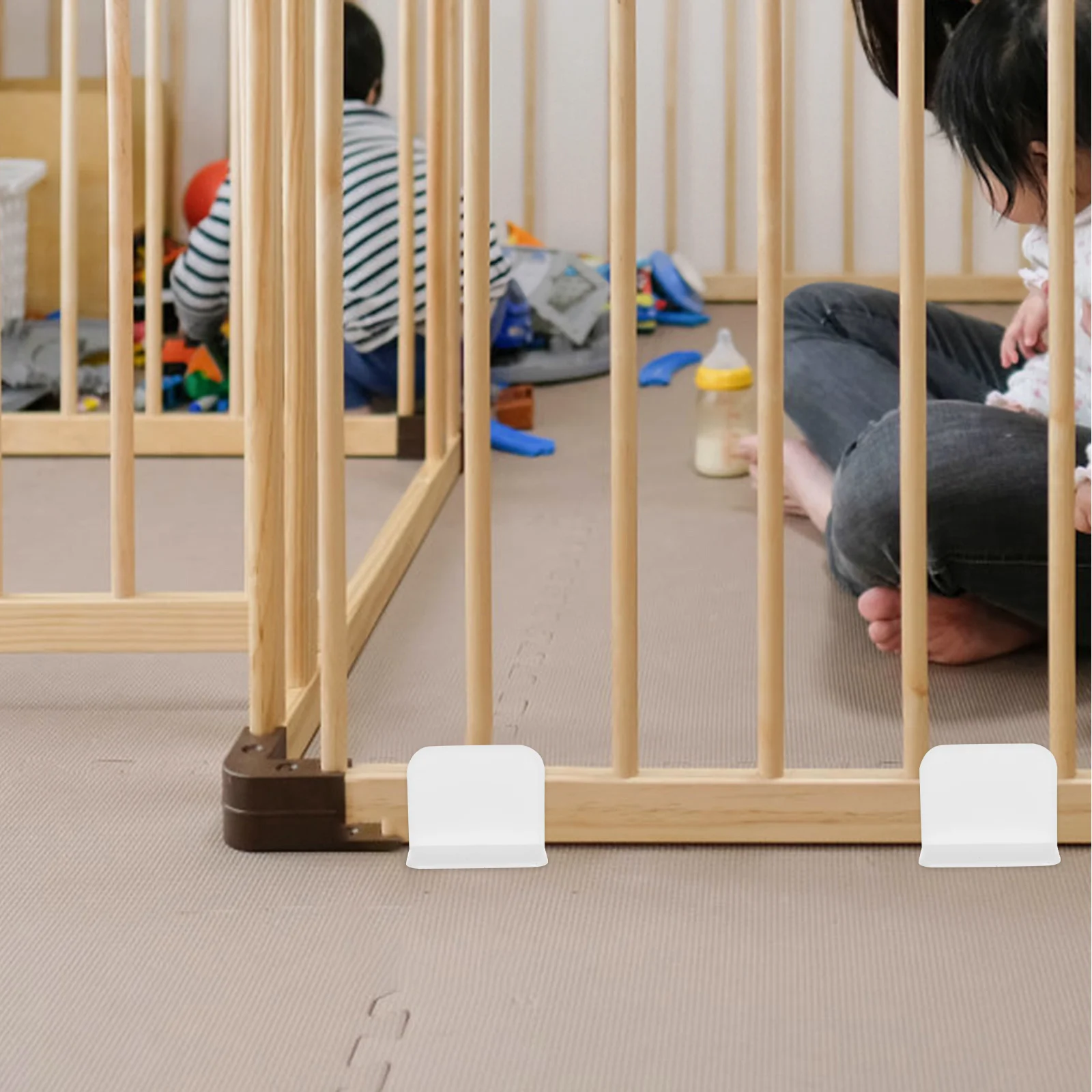 

10 Pcs Fence Fixer Playpen Tool Stabilizer Anti-skid Plastic Toddler Baby Fixing White Slips Clips