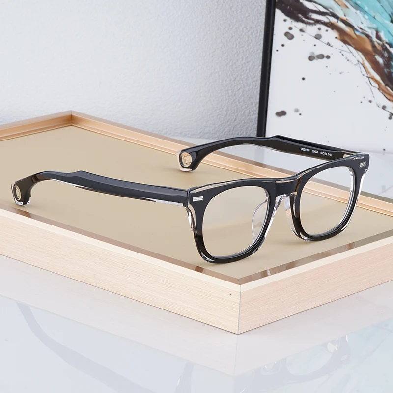 

Quality Vintage Acetate Square Glasses Frames Japanese Handmade Eyewear For Men Women Designer Brand Retro Fashion Eyeglasses