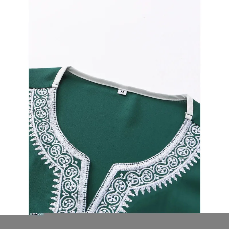 Nuovo abito arabo verde marocchino ricamato musulmano Abiti casual tradizionali per uomini musulmani islamici