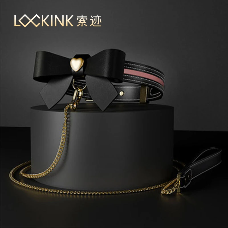 

Lockink Samanda Bow Tie Erotic Collar Alternative Bondage Leather Neck Collar Master Slave Adult Conditioning Products