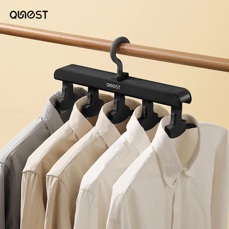 Ins Household Foldable Hanger Wardrobe Closet Rotate Clothes Hook Folding Storage Rack Clothes Organizer Bedroom Accessories