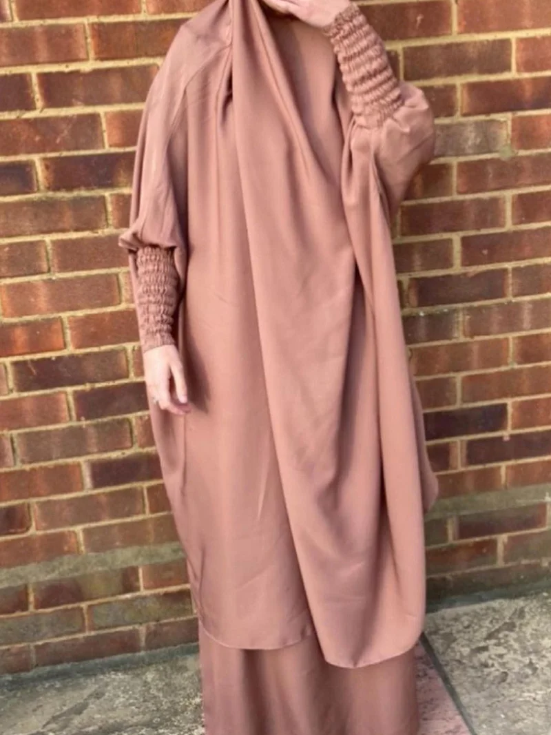 Muslim Abaya Swing Solid Color Muslim Dress Women Robe Set Abayas for Women Muslim Sets Abaya Dress African Dresses for Women