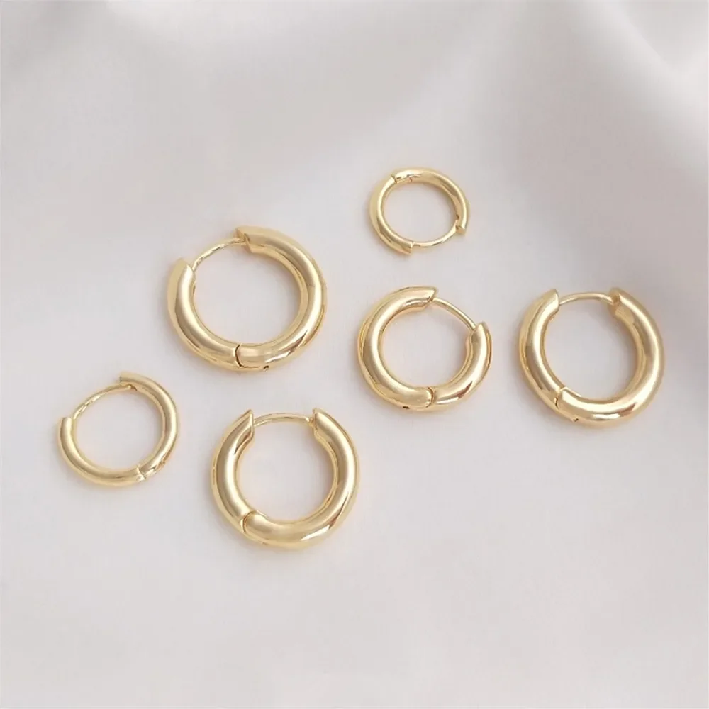 

14K Gold Plated Circular ring earrings classic fashion round earrings DIY earrings net red temperament female earrings