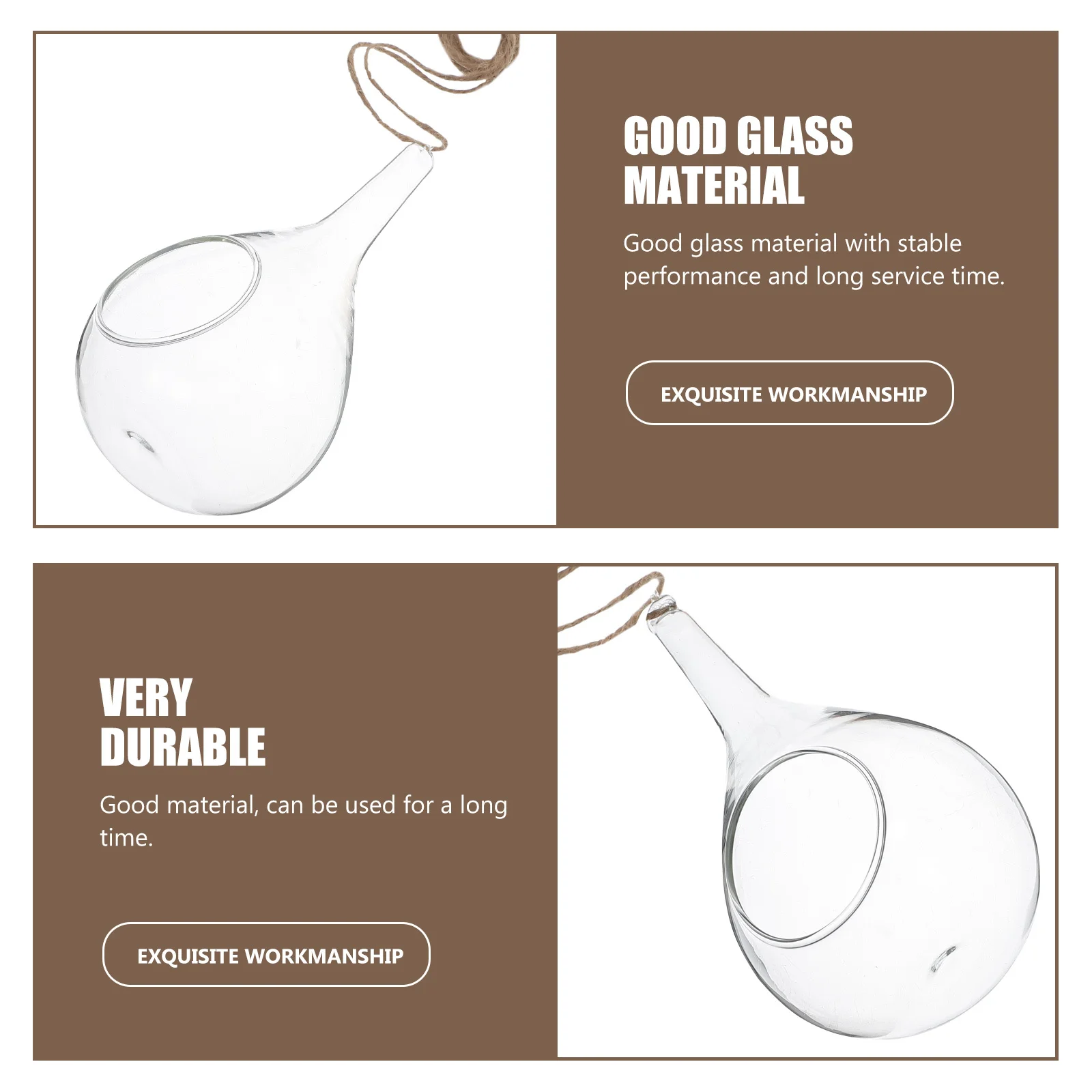 

2Pcs Micro Landscape Bottles Hanging Glass Hydroponic Vases Decorative Succulent Wall Planters Home Office Decoration