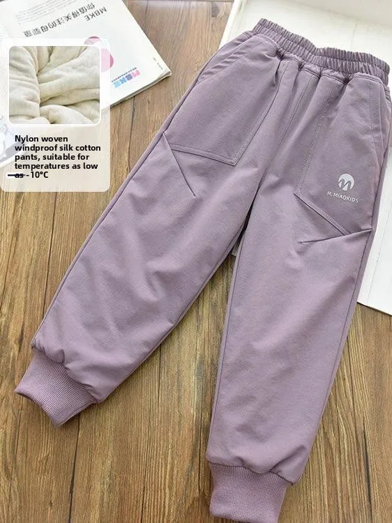 겨울 방풍 따뜻한 실크 안감 스포츠 바지 여성용 긴 기모 허리 바지 내구성