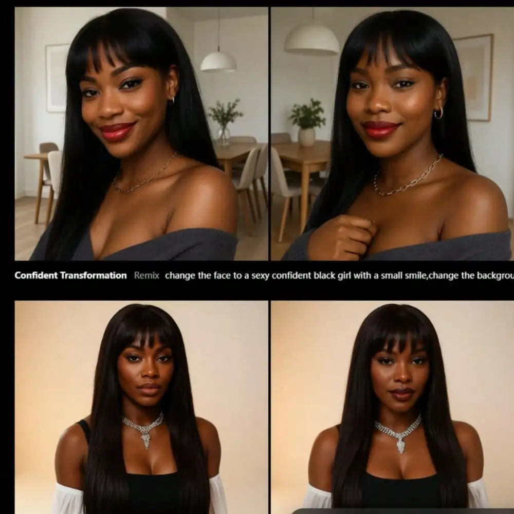 28in Black Long Straight Wig, High-Temperature Fiber Synthetic Hair with Rose Mesh Cap,  Smooth Straight Hair for Wome