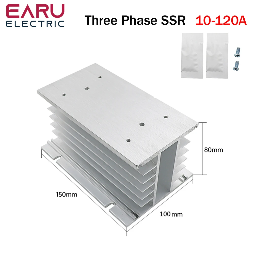 SSR-10DA SSR-40DA SSR 25A 60A 80A 100A 120A Dreiphasiges SSR-Halbleiterrelais DC-Steuerung AC 480V 5-32V Eingang Aluminium-Kühlkörper – Detail 9