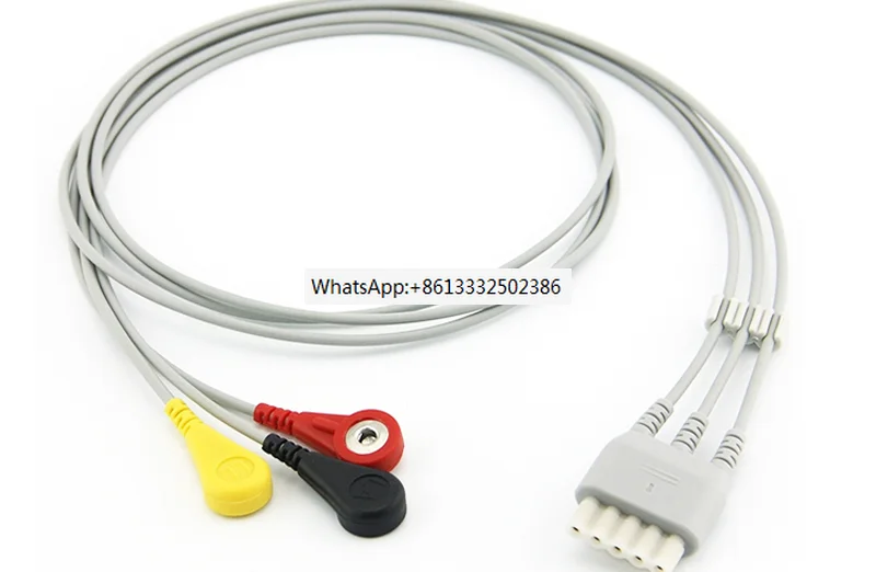 Compatible 3 Lead Holter Snap IEC Cable