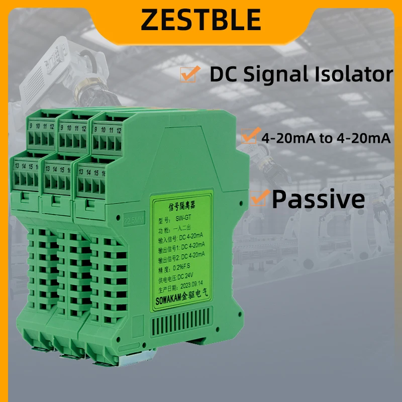 Passive DC Signal Isolator with  4-20mA Output Signal 1 in 1 out 1 in 2 out 2 in 2 out 3 in 3 out 4 in 4 out  Isolator