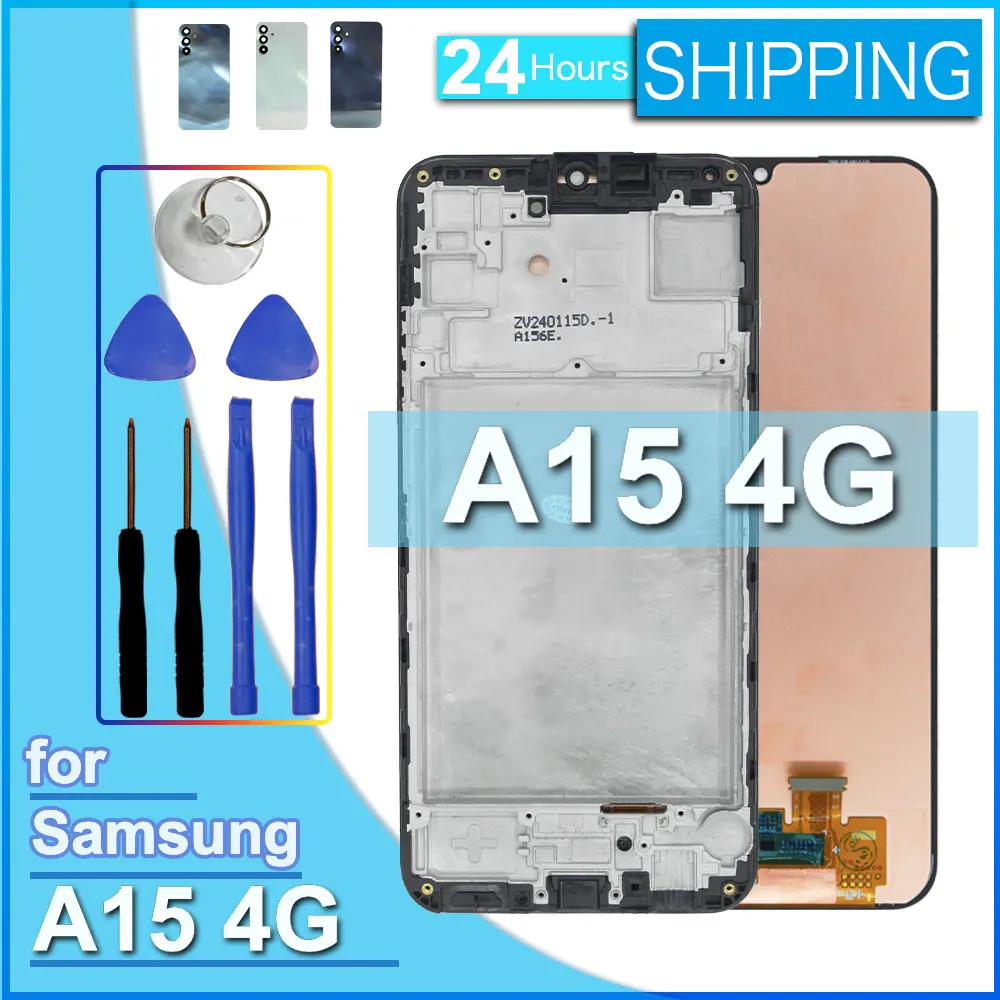 Pantalla LCD AMOLED para Samsung Galaxy A15 4G, Pantalla Táctil Digitalizadora con Marco para Samsung A15 A155 A155F