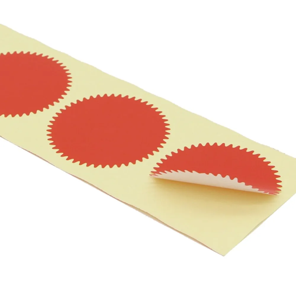100pcs 45mm Diameter Blank Embosser Stickers Metallic Foil Finish Serrated Edge Cut Serrated Edge Embosser Stickers