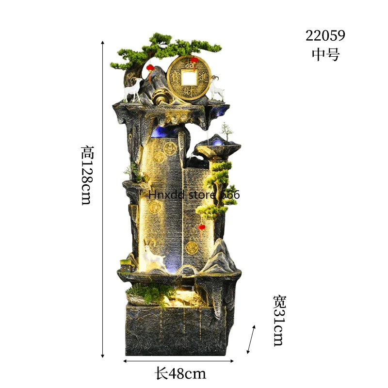 New Chinese-style flowing water fountain circulating water rockery feng shui wheel fish tank ornament