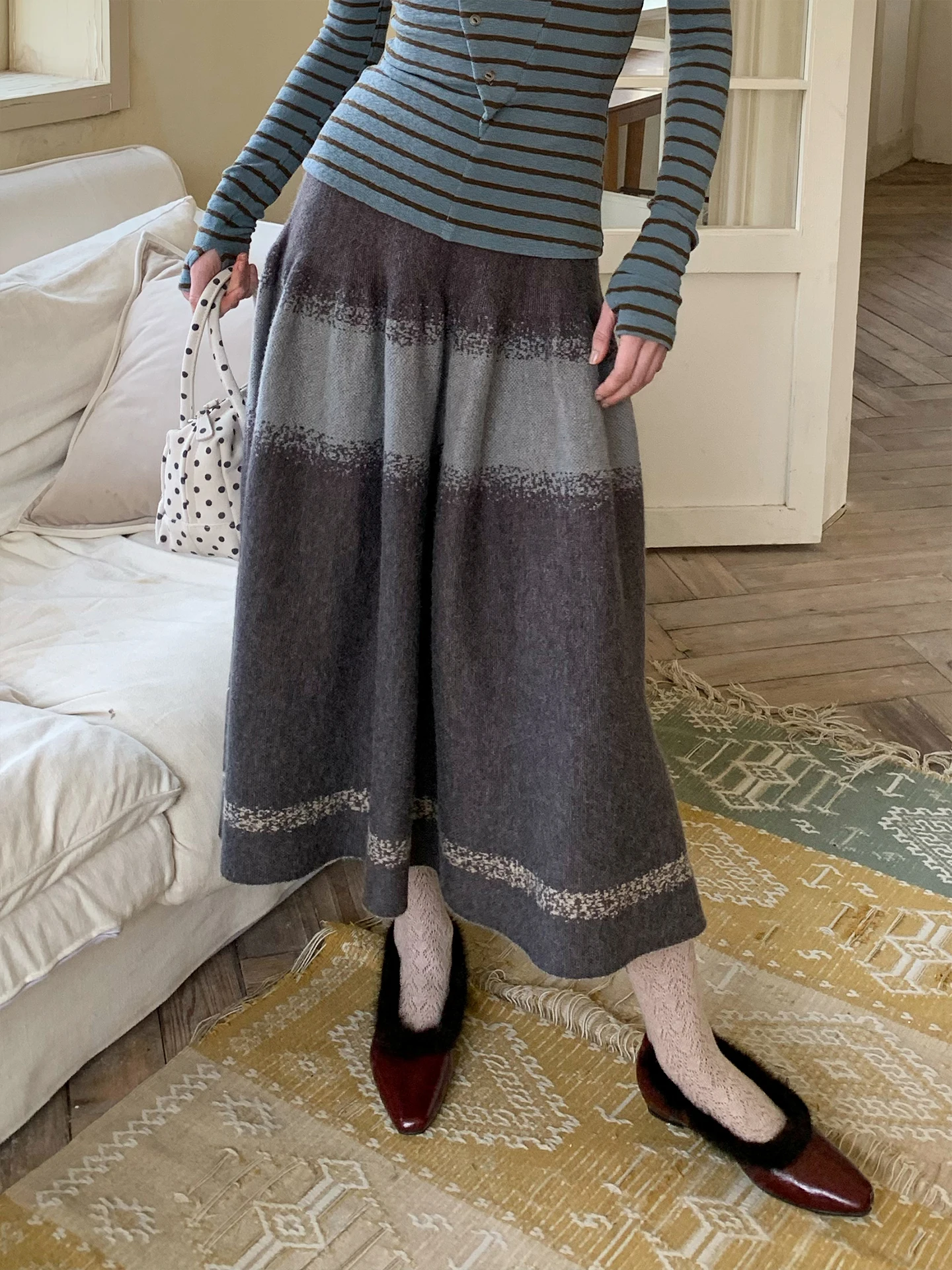 

Шерстяная вязаная юбка А-силуэта Dozzeas Adient Color: теплая, в стиле ретро, повседневная, модная, для женщин, весна-осень-зима