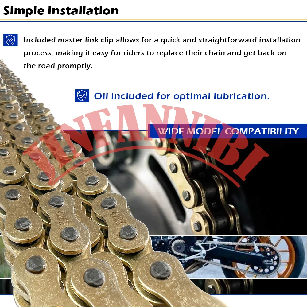 Gold 420 X-Ring Chain 120 Links & Connecting Master Link For Yamaha DT50 1988 1989 1990 Suzuki RM80 1986-1988