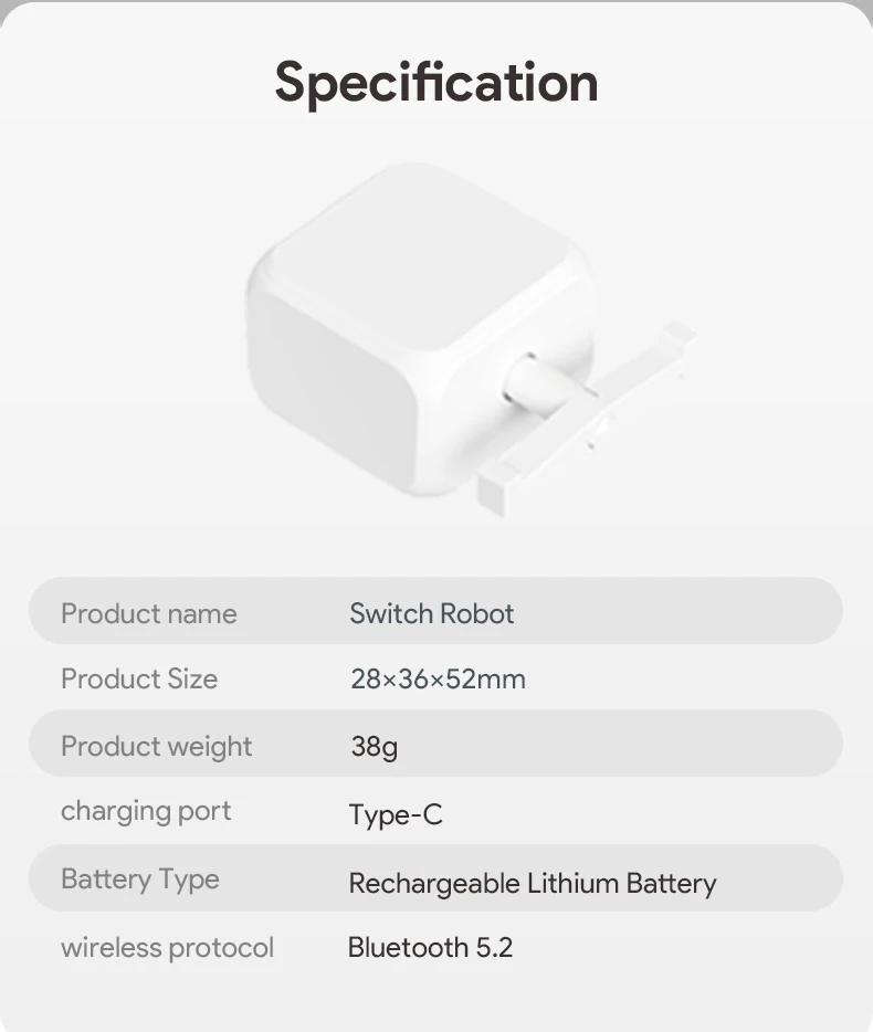 BLE Fingerbot für Kippschalter-Fernbedienung, Einstellbarer Schalterdruckroboter, Unterstützung für Tuya Smart, Google Home, Alexa Sprachsteuerung – Detail 9