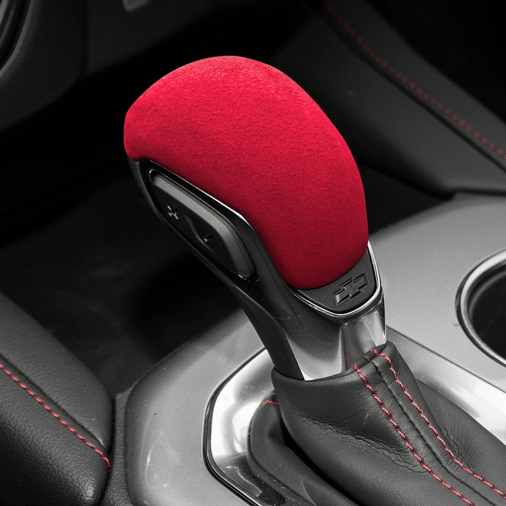 Black Suede Interiors Gear Lever Stcik Shift Collar Cover for Chevrolet Trailblazer Equinox Malibu XL 2020 2021 2022