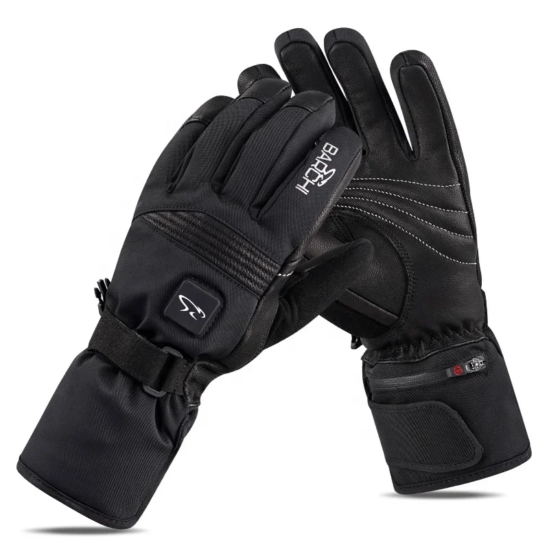 Cold Winter Outdoor Warm Gear Waterproof Breathable Touch Screen Battery Heated Motorcycle Cycling Snowmobile Gloves